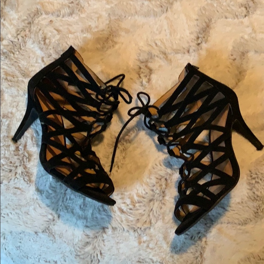 Report black Strappy heels, 10.